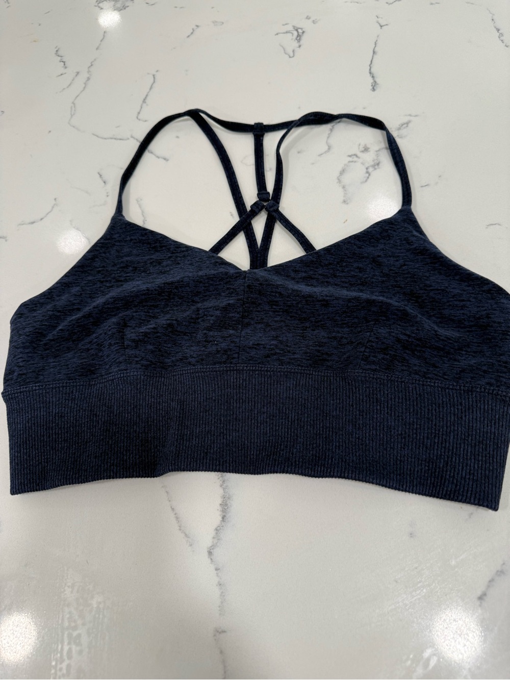 ALO Yoga Navy Strappy Seamless Sports Bralette